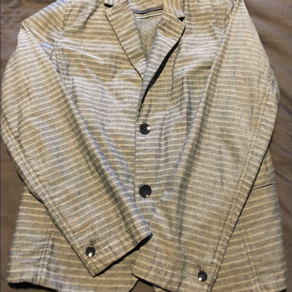 Silver and blue blazer